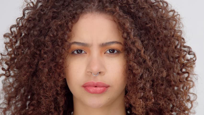 Mixed Girl With Long Curly Hair